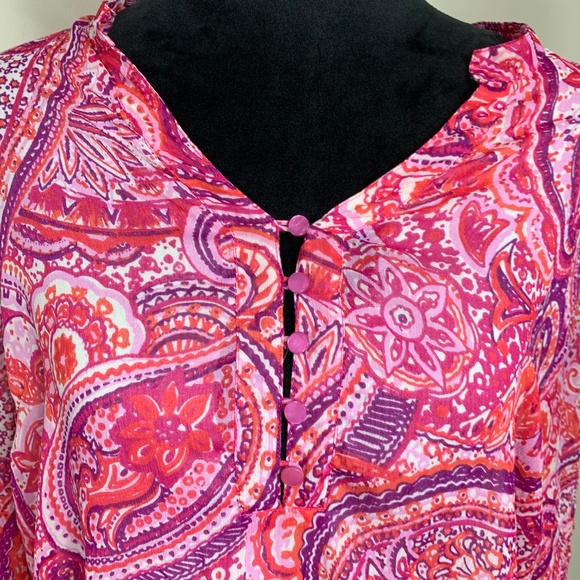Liz Claiborne Paisley button blouse - Picture 3 of 8